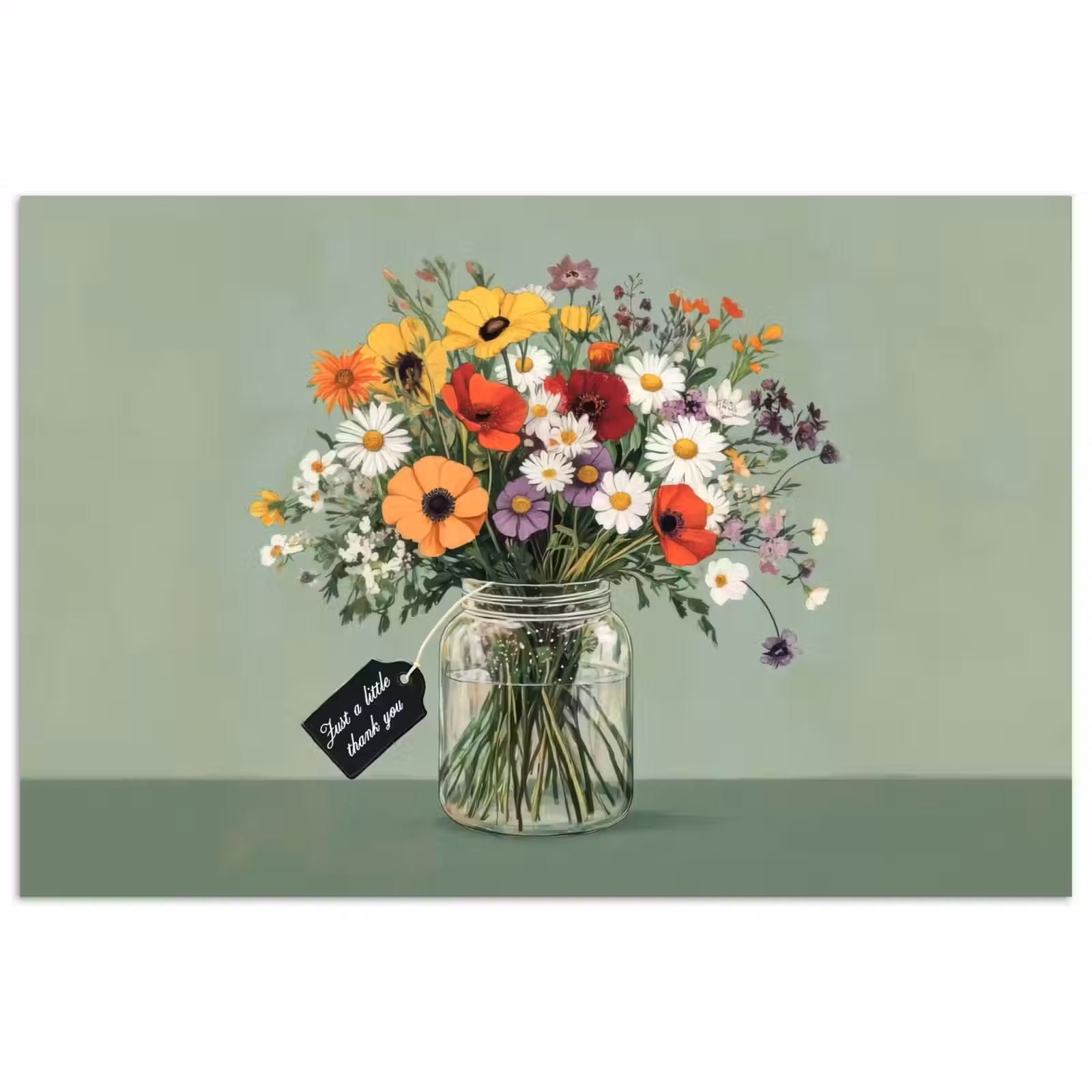 Poster - Blumen - Vase - Karte — 1