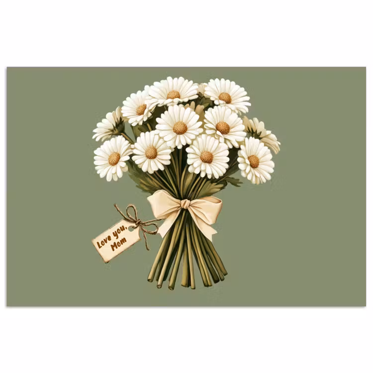 Poster - Farbband - Blumenstrauß - Grün - Zitat — 1