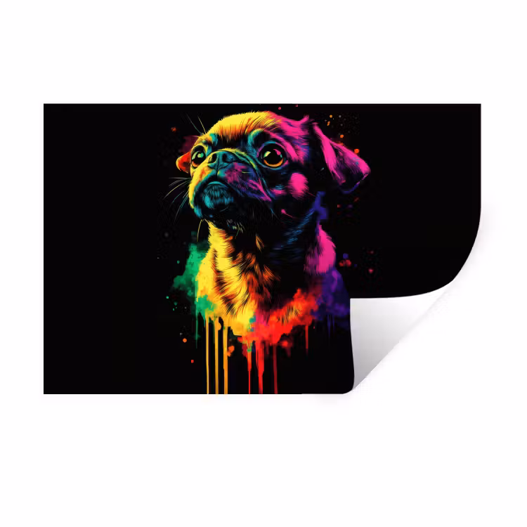 Wandtattoo – Puck - Hund - Farbe - Farben — 1