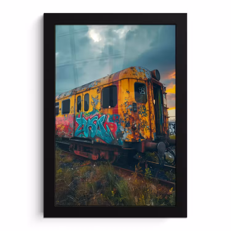 Bilder mit Rahmen - Graffiti - Zug - Straßenkunst - Verlassen — 1