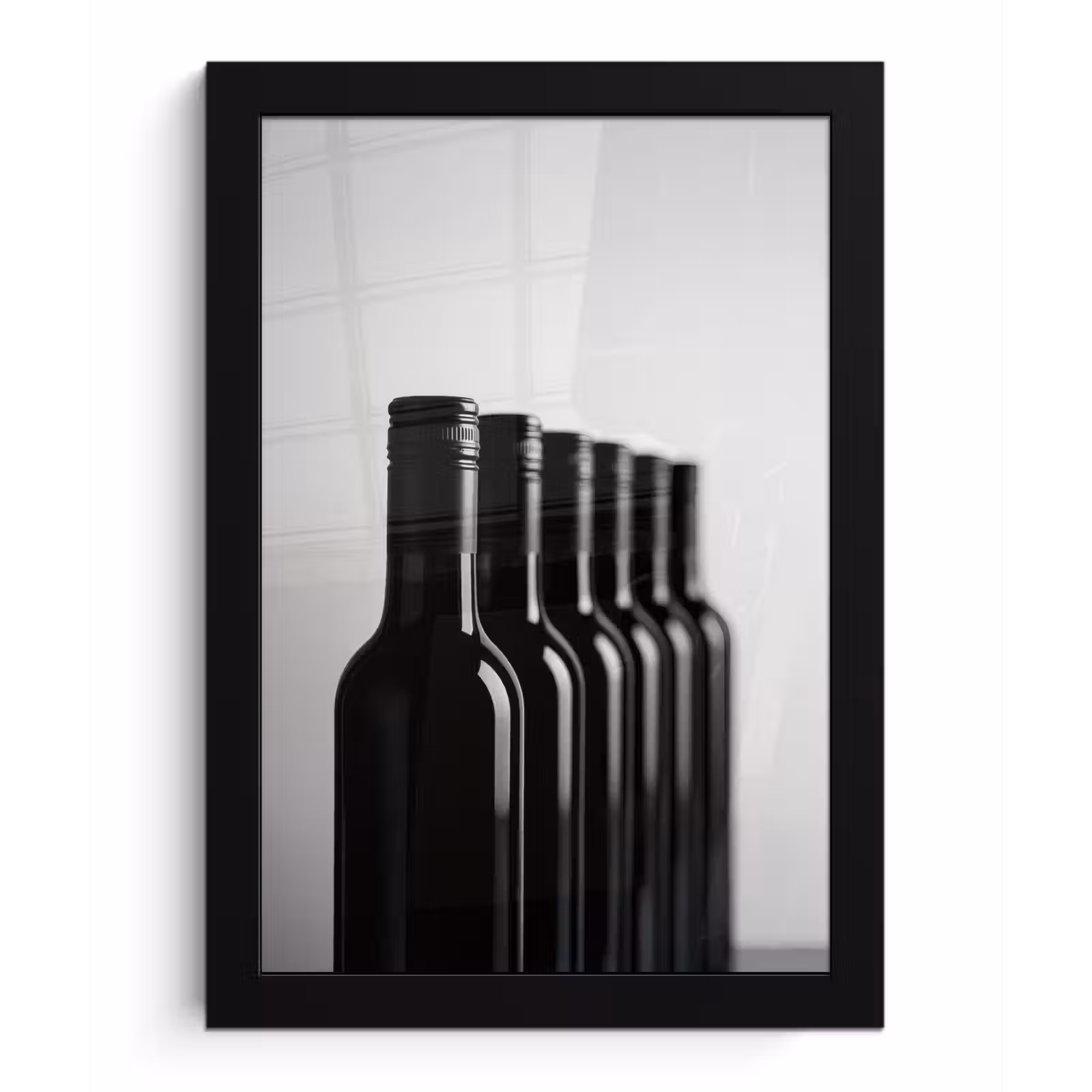 Bilder mit Rahmen - Weinflaschen - Schwarz - Minimalistisch — 1