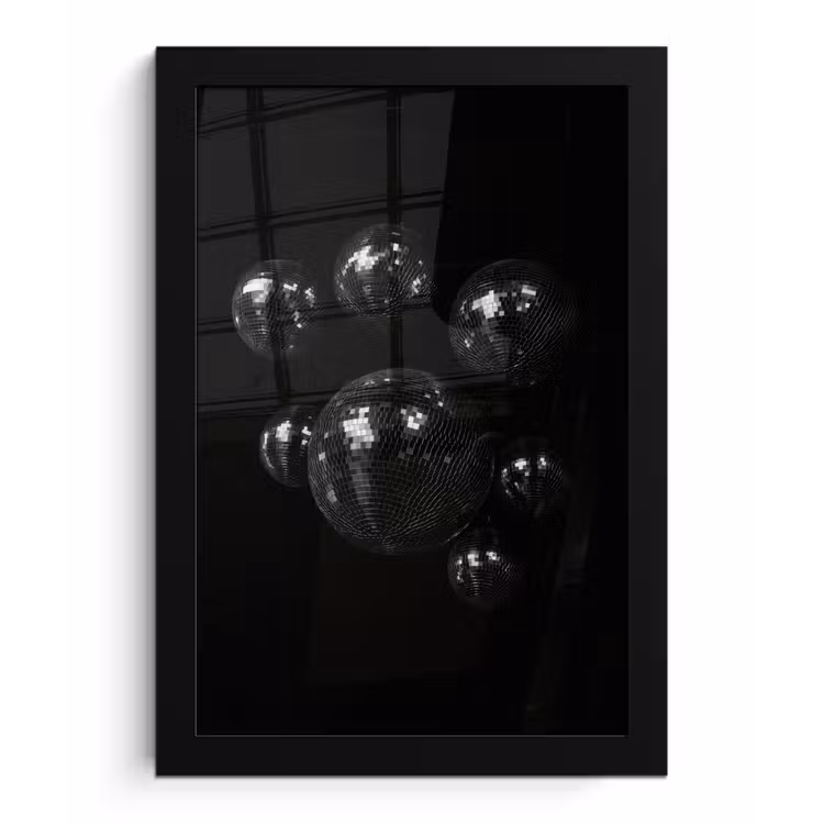 Bilder mit Rahmen - Disco-Kugeln - Minimalistisch - Schwarz — 1