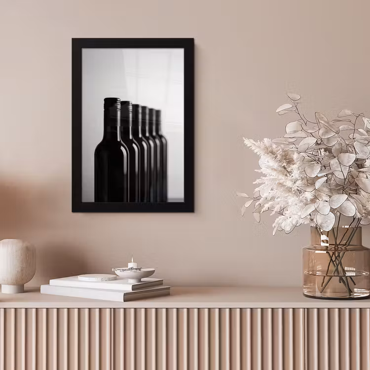Bilder mit Rahmen - Weinflaschen - Schwarz - Minimalistisch — 4