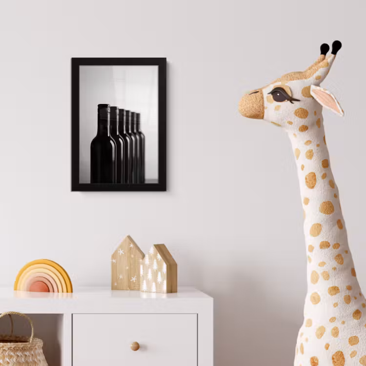 Bilder mit Rahmen - Weinflaschen - Schwarz - Minimalistisch — 5
