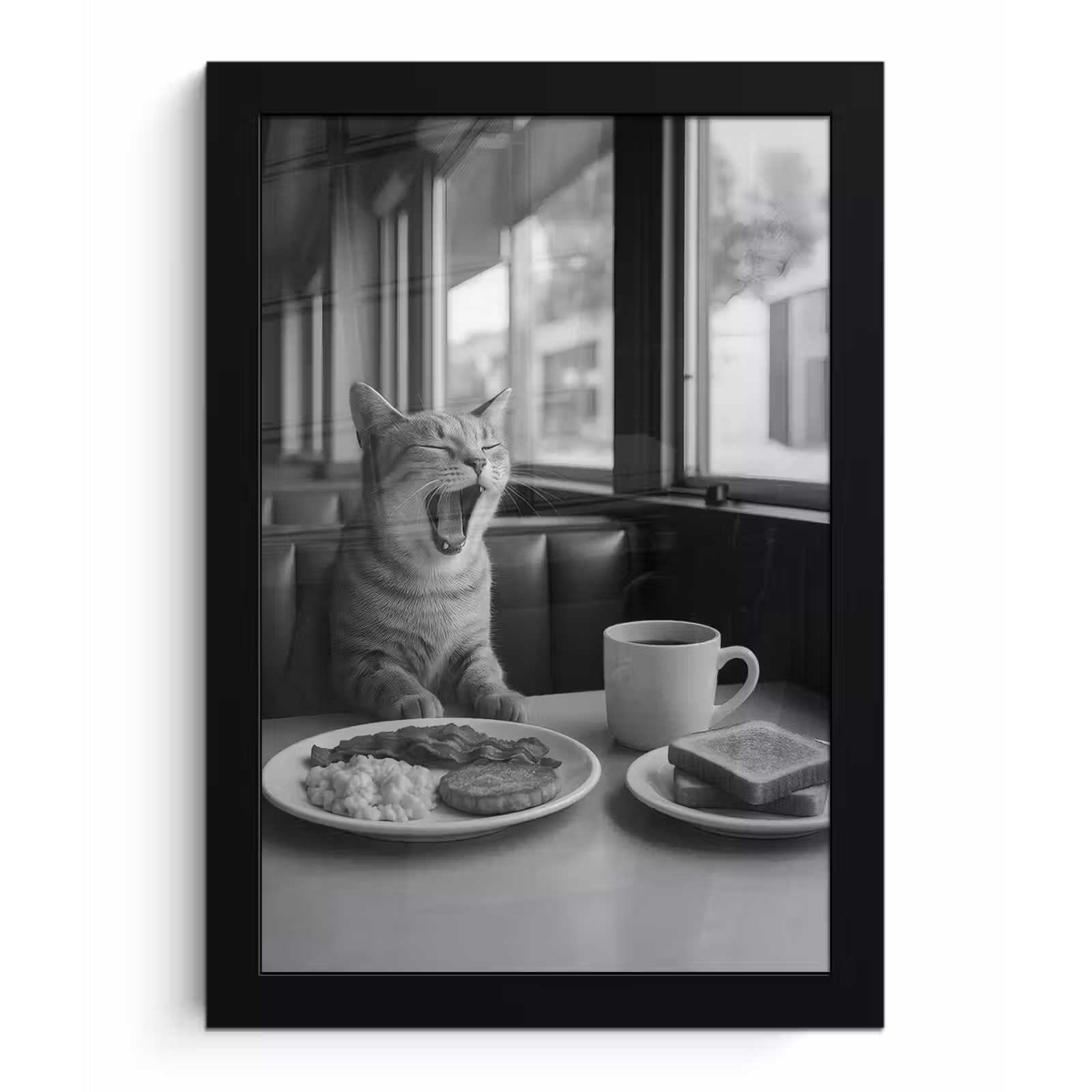 Bilder mit Rahmen - Katze - Kaffee - Brot - Schwarz — 1