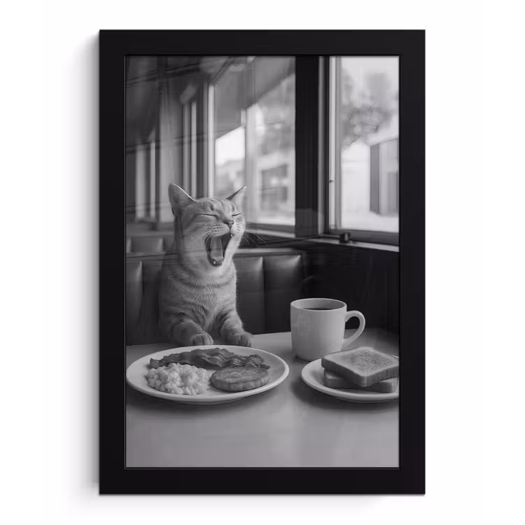 Bilder mit Rahmen - Katze - Kaffee - Brot - Schwarz — 1