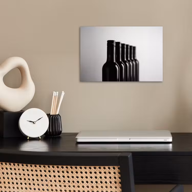 Poster - Weinflaschen - Schwarz - Minimalistisch — 2