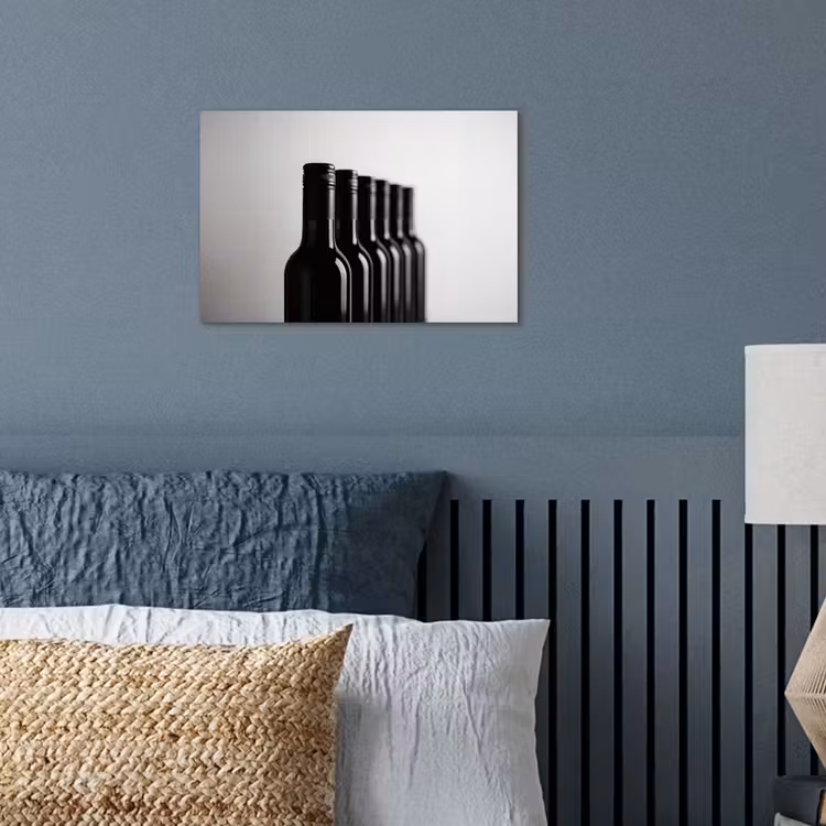 Poster - Weinflaschen - Schwarz - Minimalistisch — 3
