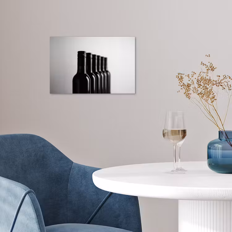 Poster - Weinflaschen - Schwarz - Minimalistisch — 4