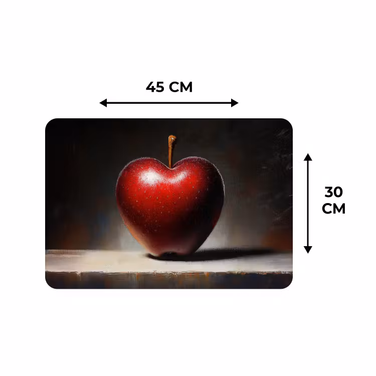Tischset - 6 Stück - Apfel - Herz - Rot — 3