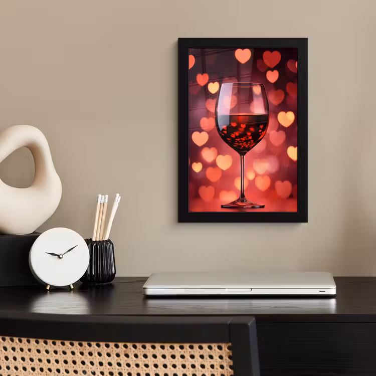 Bilder mit Rahmen - Rot - Wein - Herzen — 2
