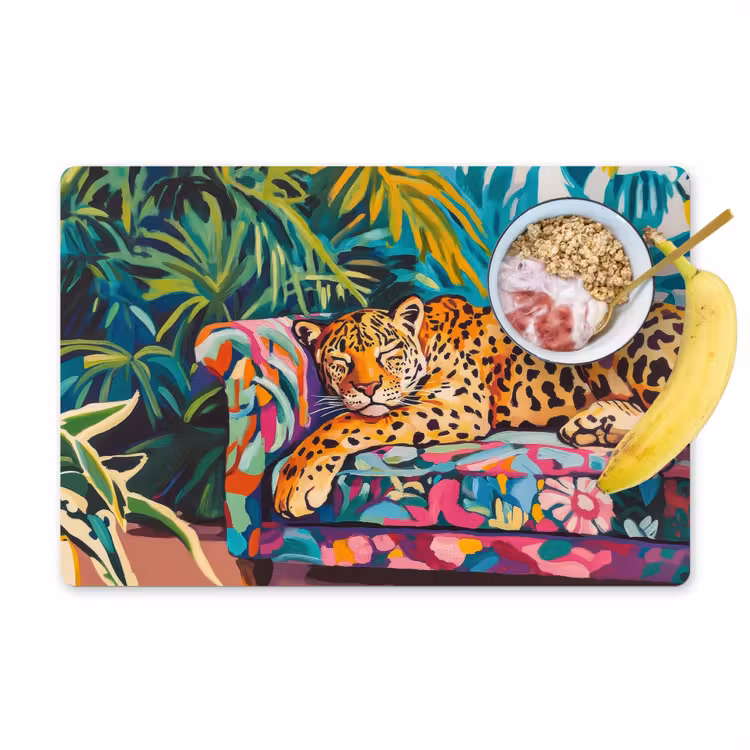 Tischset - 6 Stück - Leopard - Bunt - Tropisch — 1
