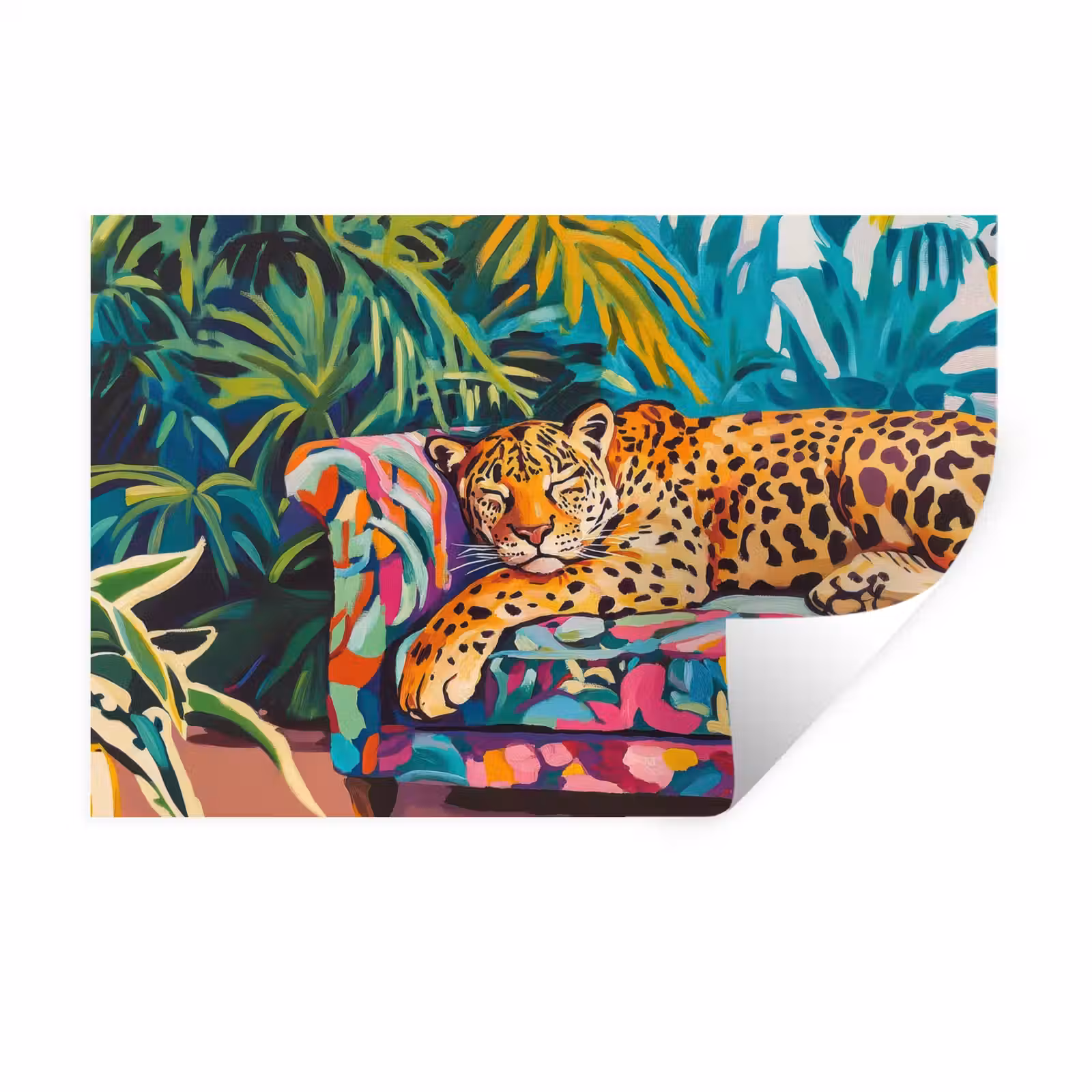 Wandtattoo – Leopard - Bunt - Tropisch — 1