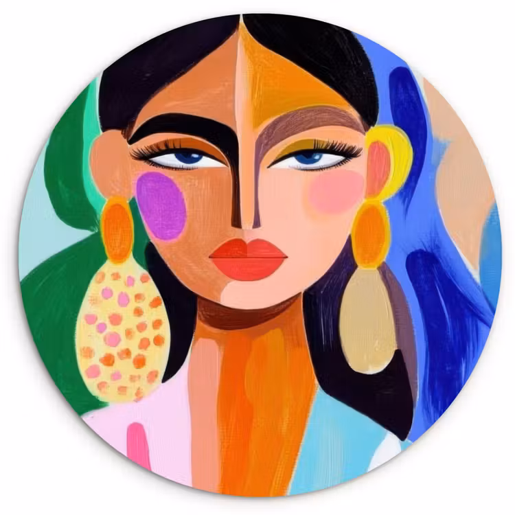 Forexbild Rund - Porträt - Frau - Modern — 1