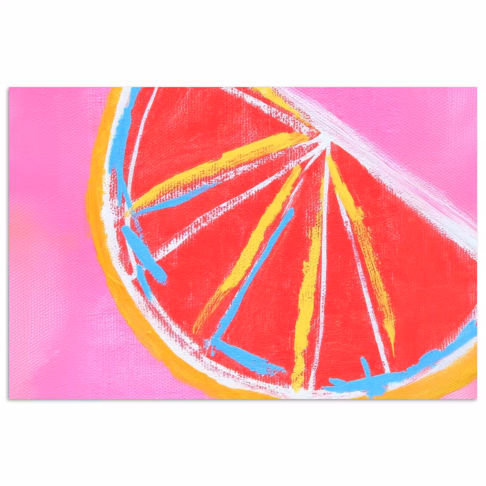 Poster - Grapefruit - Gemalt - Rosa - Streifen — 1