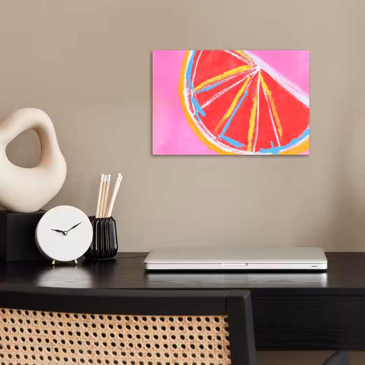 Poster - Grapefruit - Gemalt - Rosa - Streifen — 2