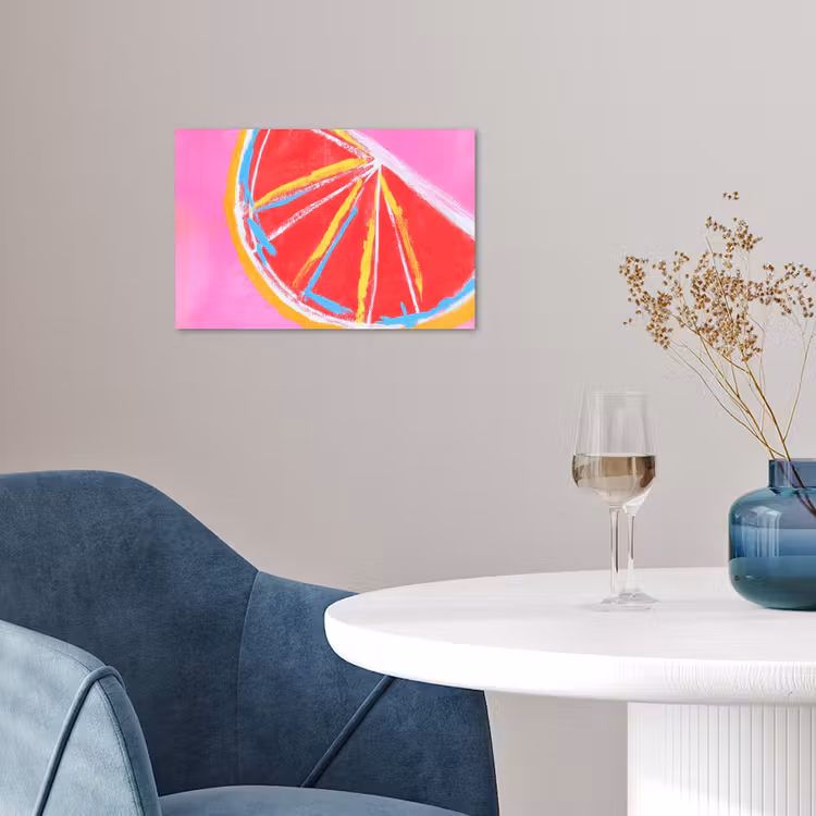 Poster - Grapefruit - Gemalt - Rosa - Streifen — 4