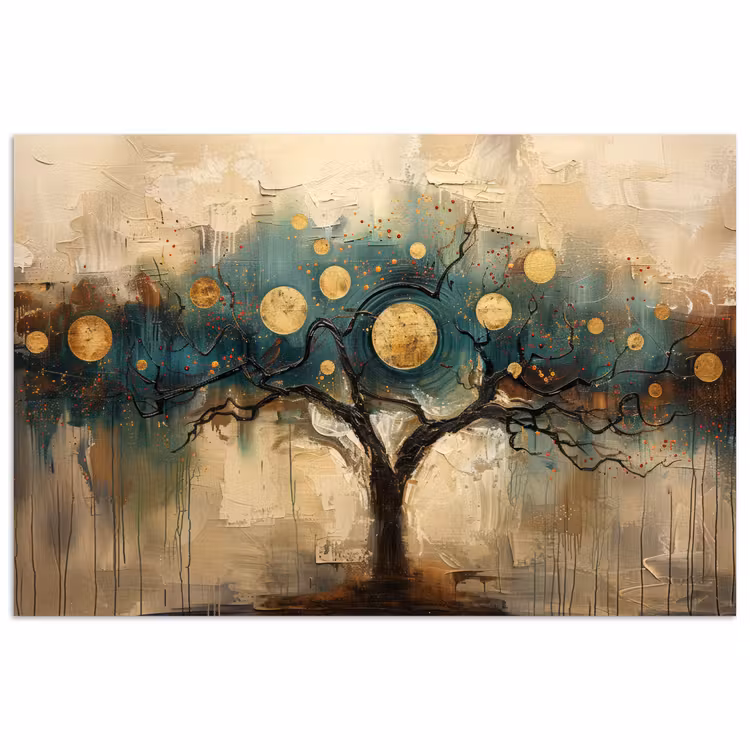Poster - Baum - Kunst - Mond - Aquarell — 1