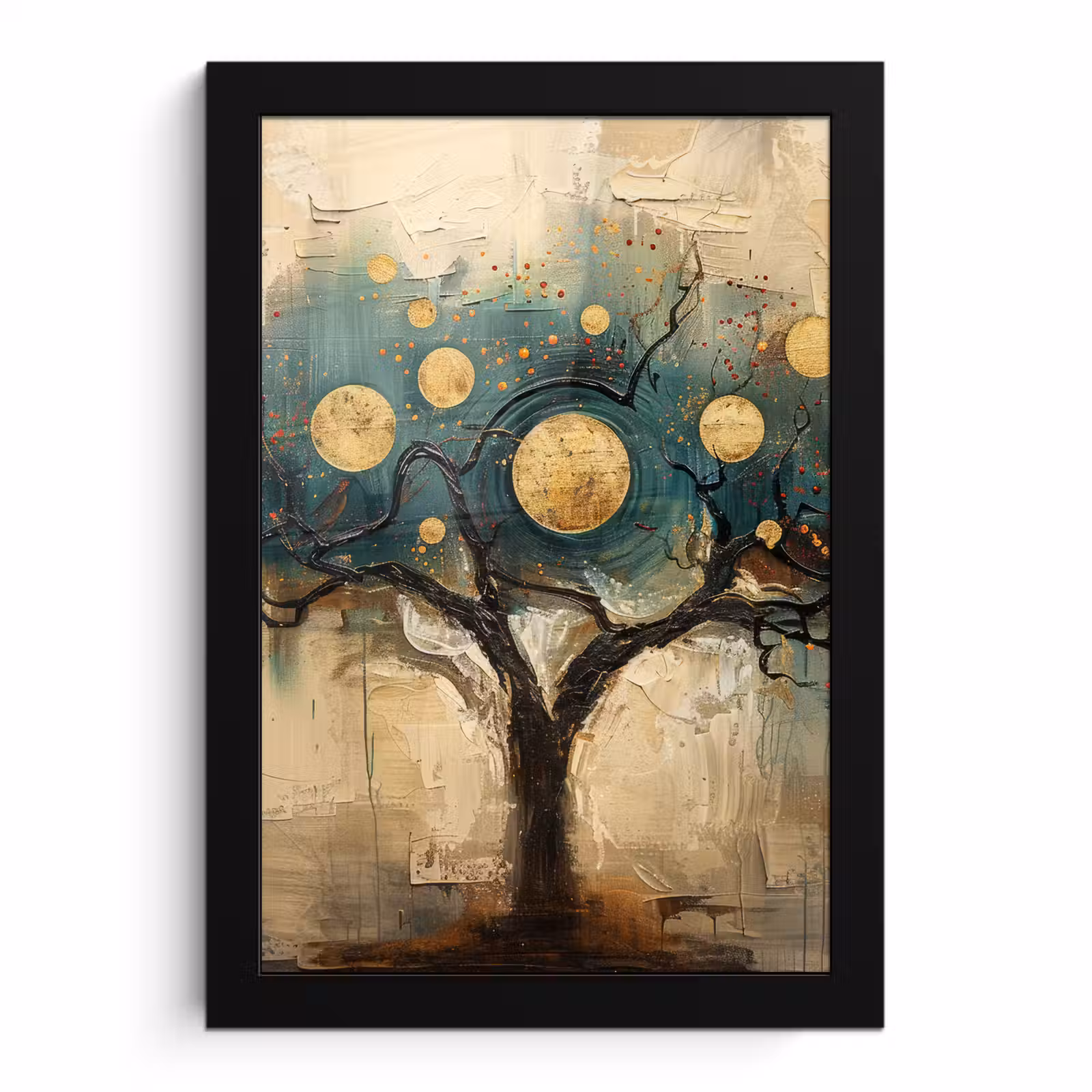 Bilder mit Rahmen - Baum - Kunst - Mond - Aquarell — 1