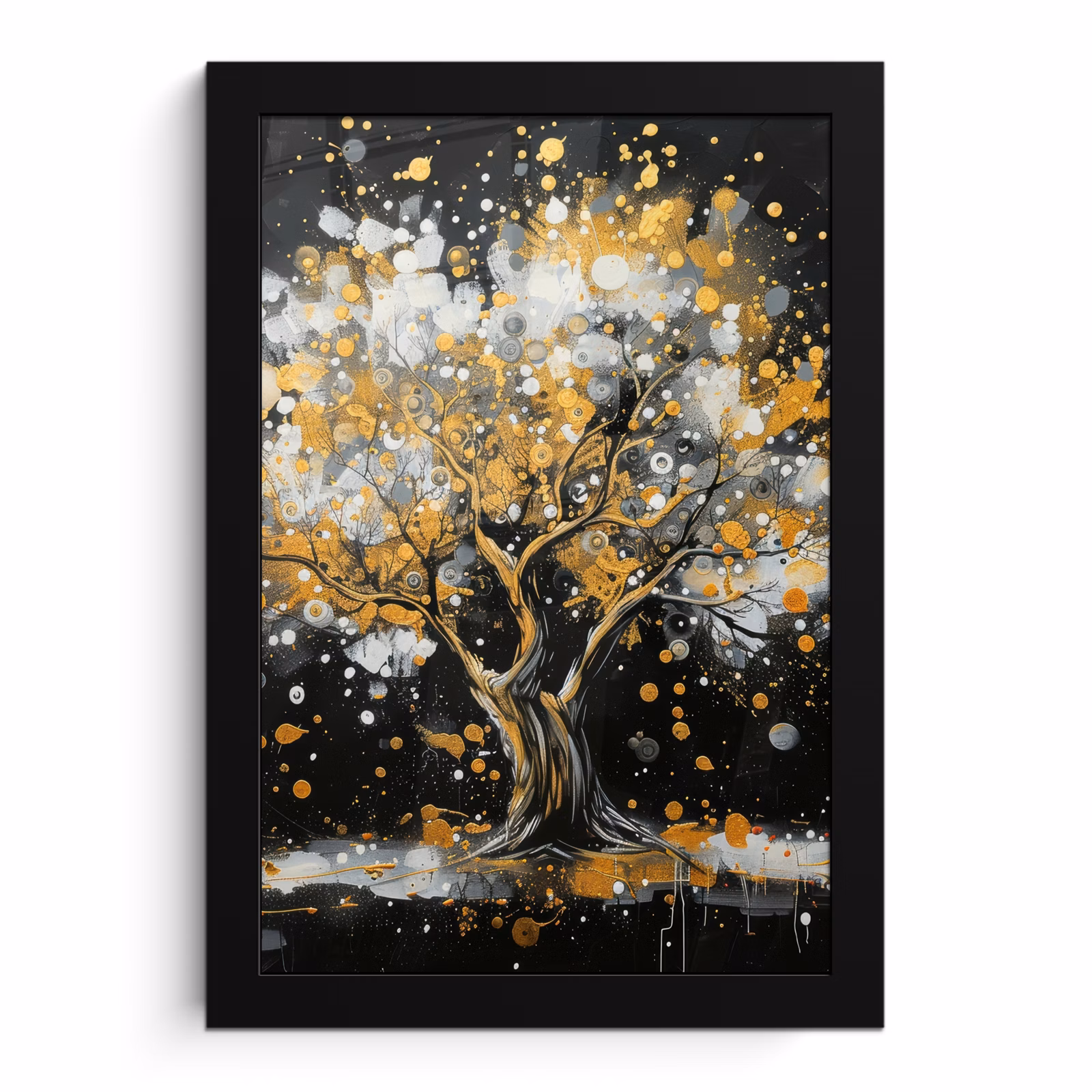 Bilder mit Rahmen - Baum - Schwarz - Gold - Weiß - Modern — 1