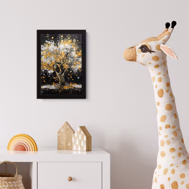 Bilder mit Rahmen - Baum - Schwarz - Gold - Weiß - Modern — 5