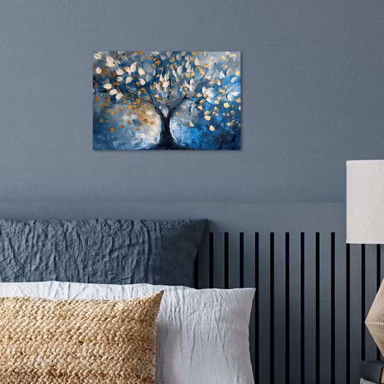 Poster - Baum - Blau - Gold - Abstrakt — 3