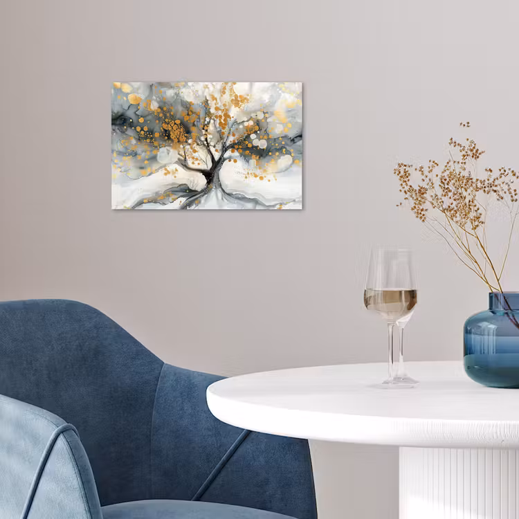 Poster - Baum - Modern - Abstrakt - Gold - Schwarz - Weiß — 4