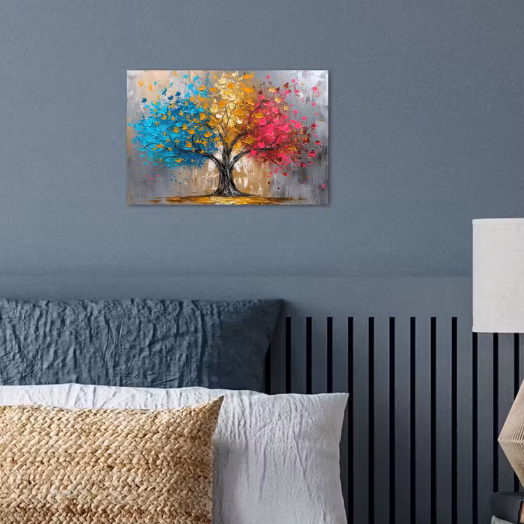Poster - Baum - Bunt - Grau - Modern — 3