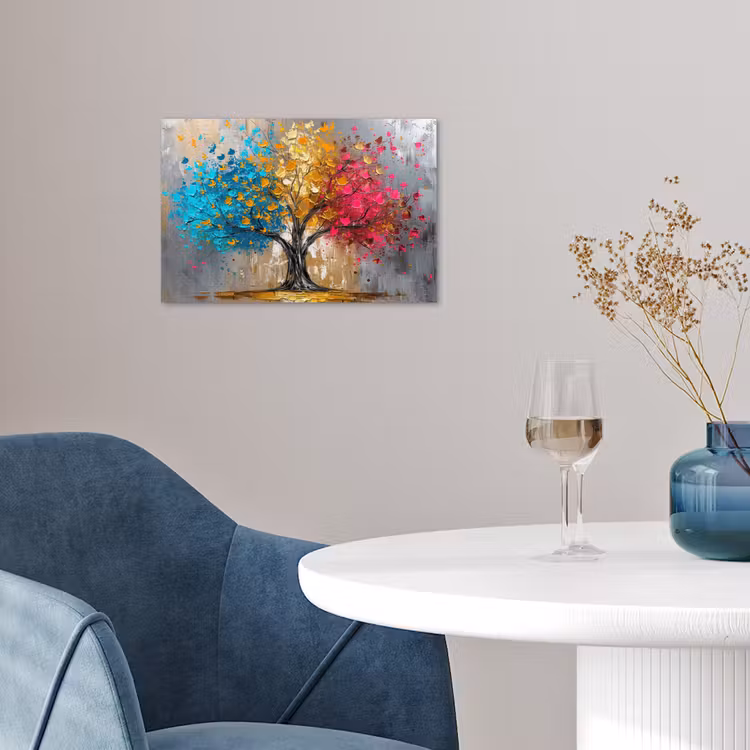 Poster - Baum - Bunt - Grau - Modern — 4