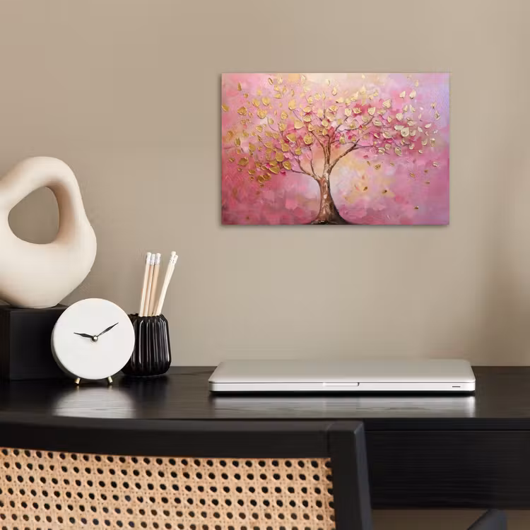 Poster - Baum - Rosa - Gold - Modern — 2