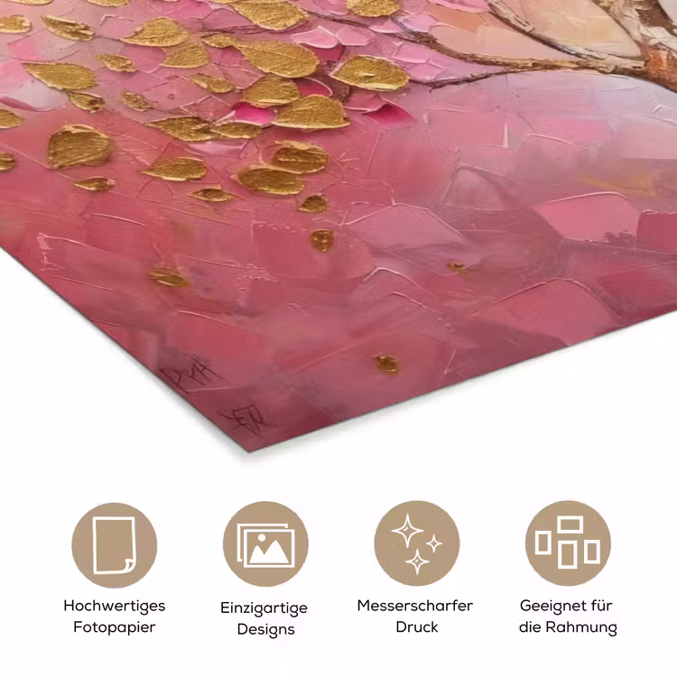 Poster - Baum - Rosa - Gold - Modern — 5