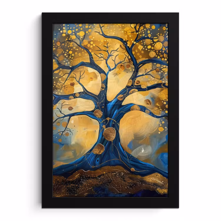 Bilder mit Rahmen - Baum - Baum des Lebens - Blau - Gold — 1