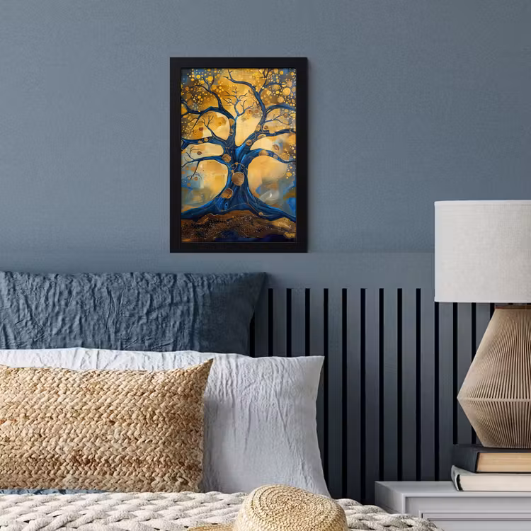 Bilder mit Rahmen - Baum - Baum des Lebens - Blau - Gold — 3