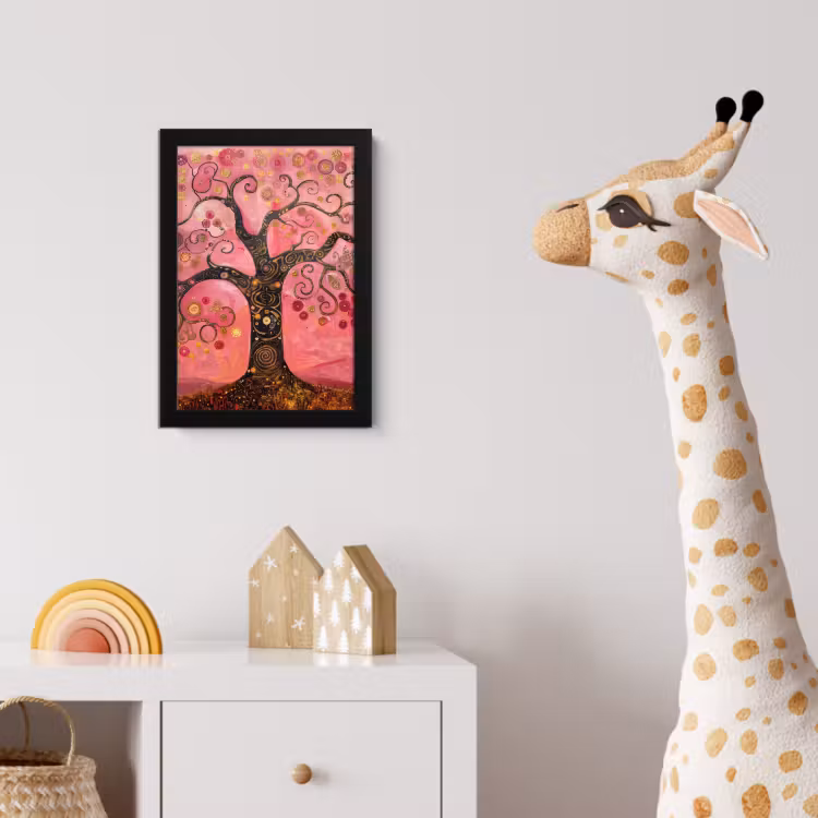 Bilder mit Rahmen - Baum - Baum des Lebens - Rosa - Gold — 5