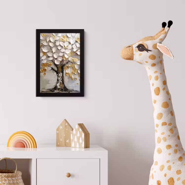 Bilder mit Rahmen - Baum - Beige - Grau - Gold - Abstrakt — 5