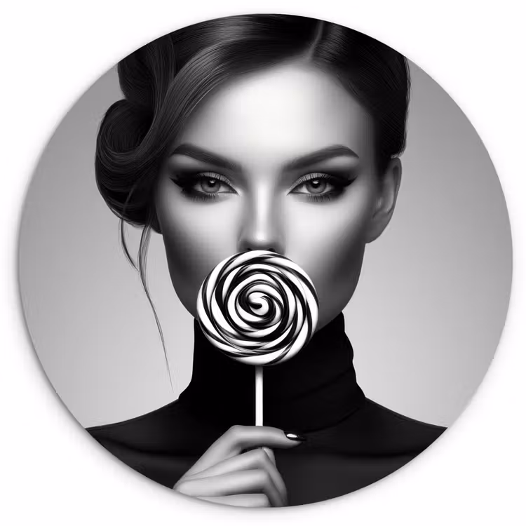 Forexbild Rund - Frau - Lolly - Schwarz — 1