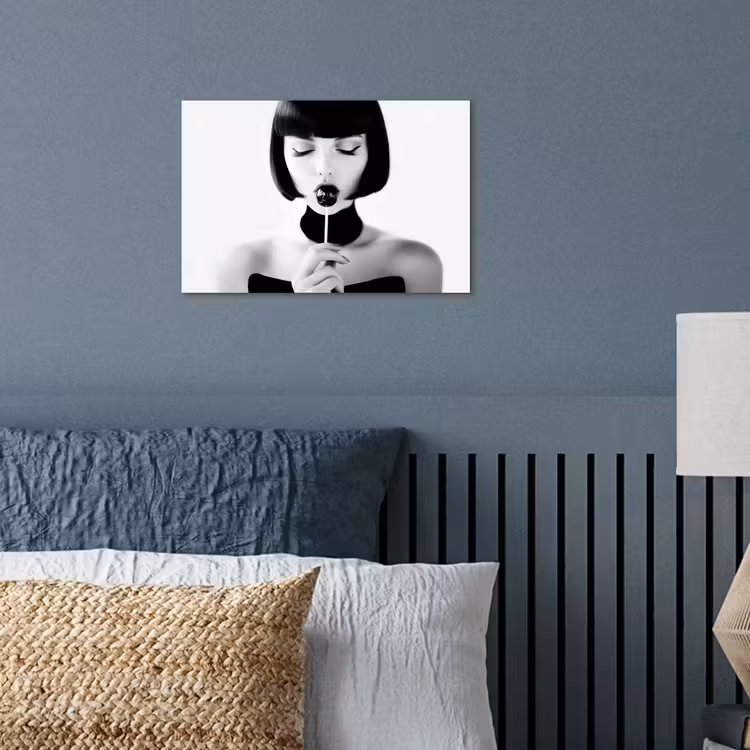 Poster - Frau - Lolly - Schwarz - Weiß — 3