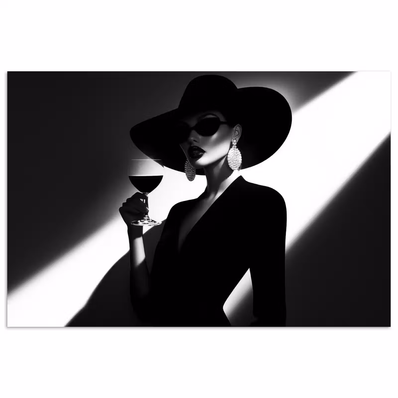 Poster - Frau - Wein - Chic — 1