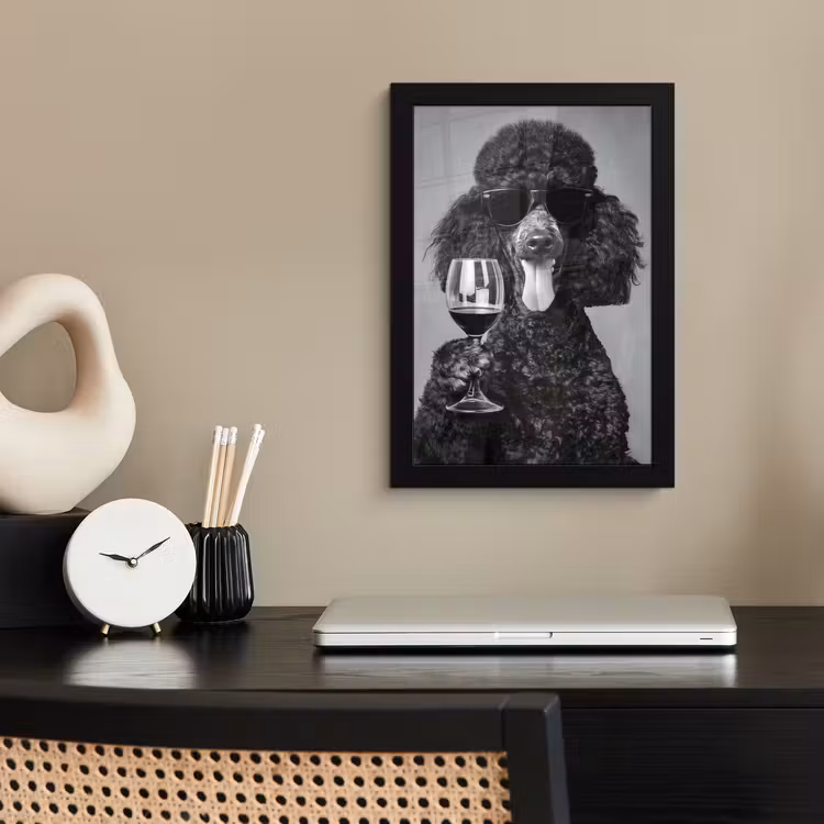 Bilder mit Rahmen - Hund - Locken - Sonnenbrille - Wein — 2