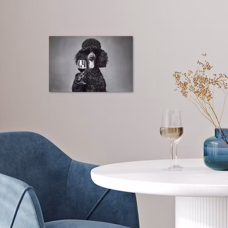 Poster - Hund - Locken - Sonnenbrille - Wein — 4