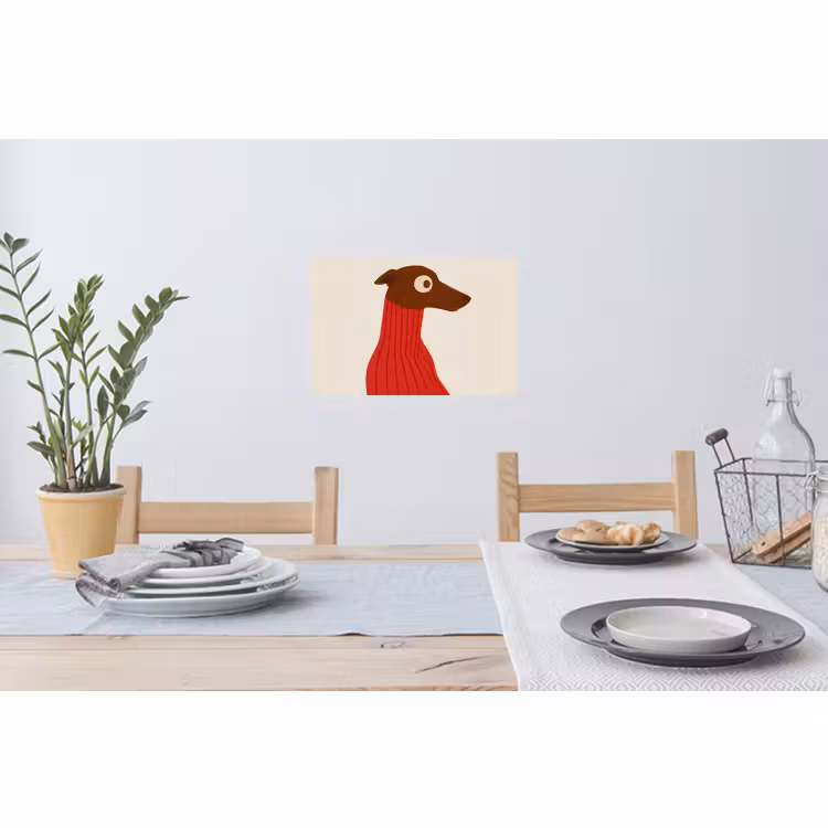 Wandtattoo – Silhouette - Hund - Pullover - Rot — 4
