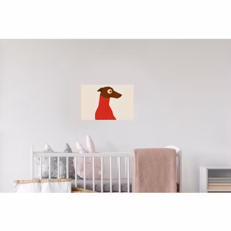 Wandtattoo – Silhouette - Hund - Pullover - Rot — 5