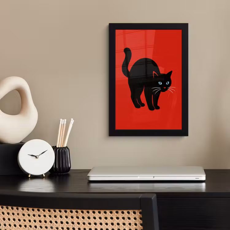 Bilder mit Rahmen - Katze - Schwarz - Schwanz — 2