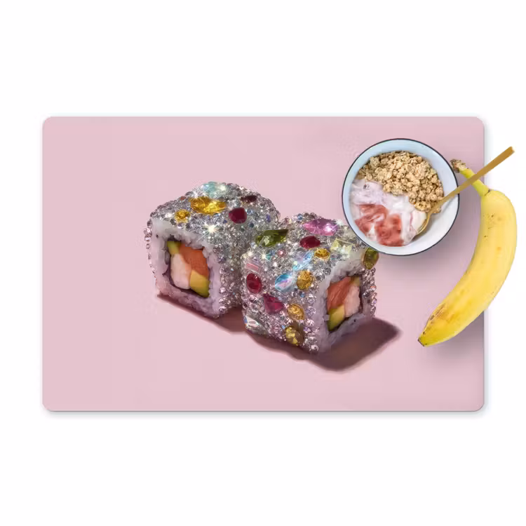 Tischset - 6 Stück - Sushi - Röllchen - Steine - Bunt — 1