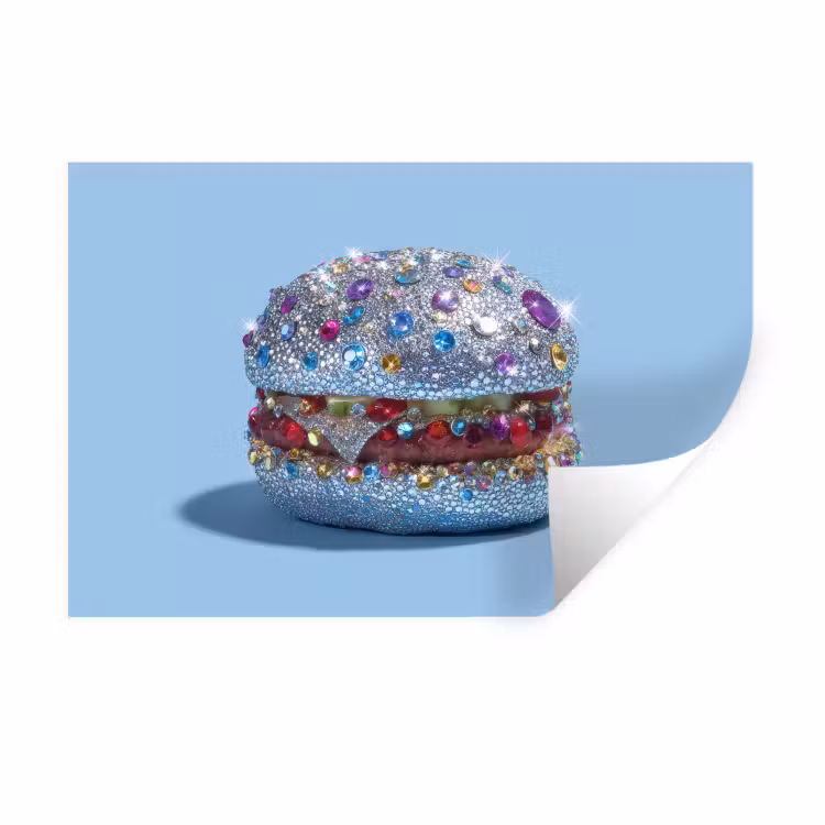 Wandtattoo – Glitter - Hamburger - Blau — 1