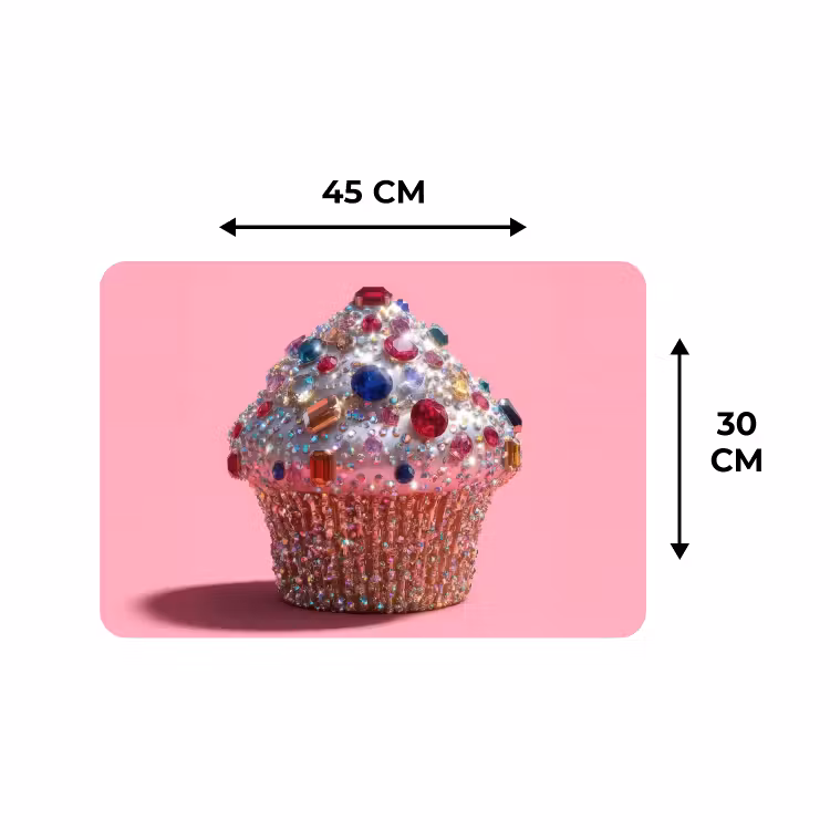 Tischset - 6 Stück - Cupcake - Bunt - Edelsteine — 3