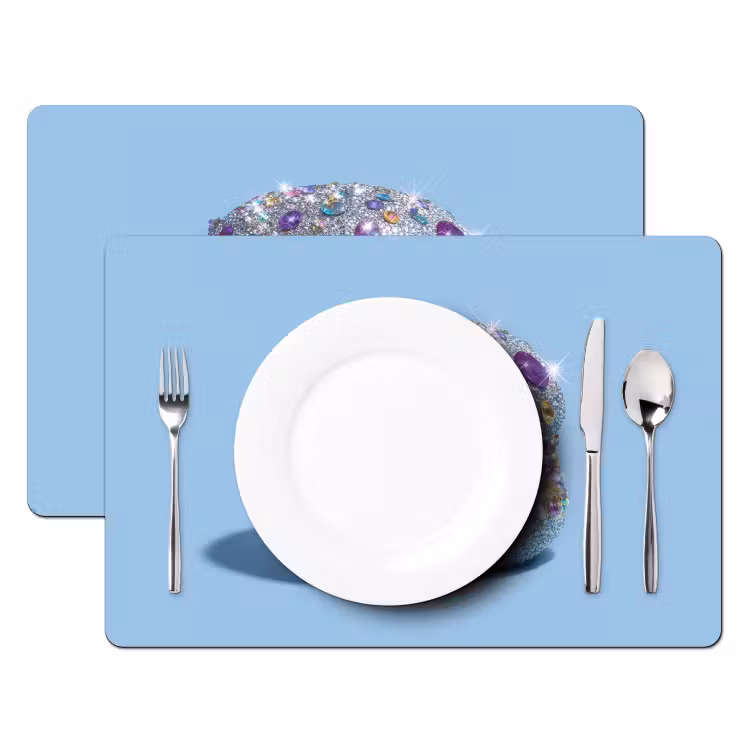 Tischset - 6 Stück - Glitter - Hamburger - Blau — 2