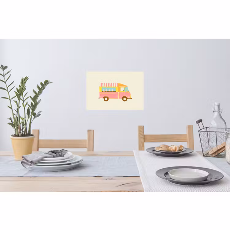 Wandtattoo – Eiscreme-Wagen - Retro - Softeis - Rosa — 4
