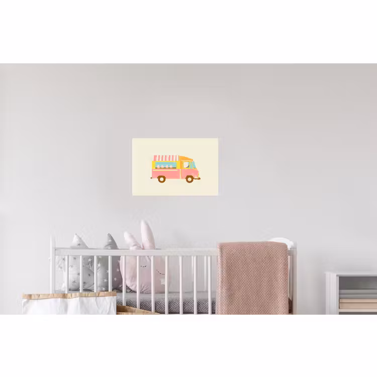 Wandtattoo – Eiscreme-Wagen - Retro - Softeis - Rosa — 5