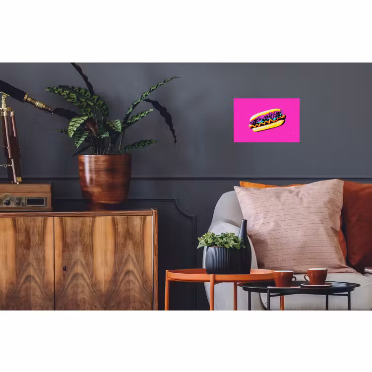 Wandtattoo – Hotdog - Rosa - Retro — 3